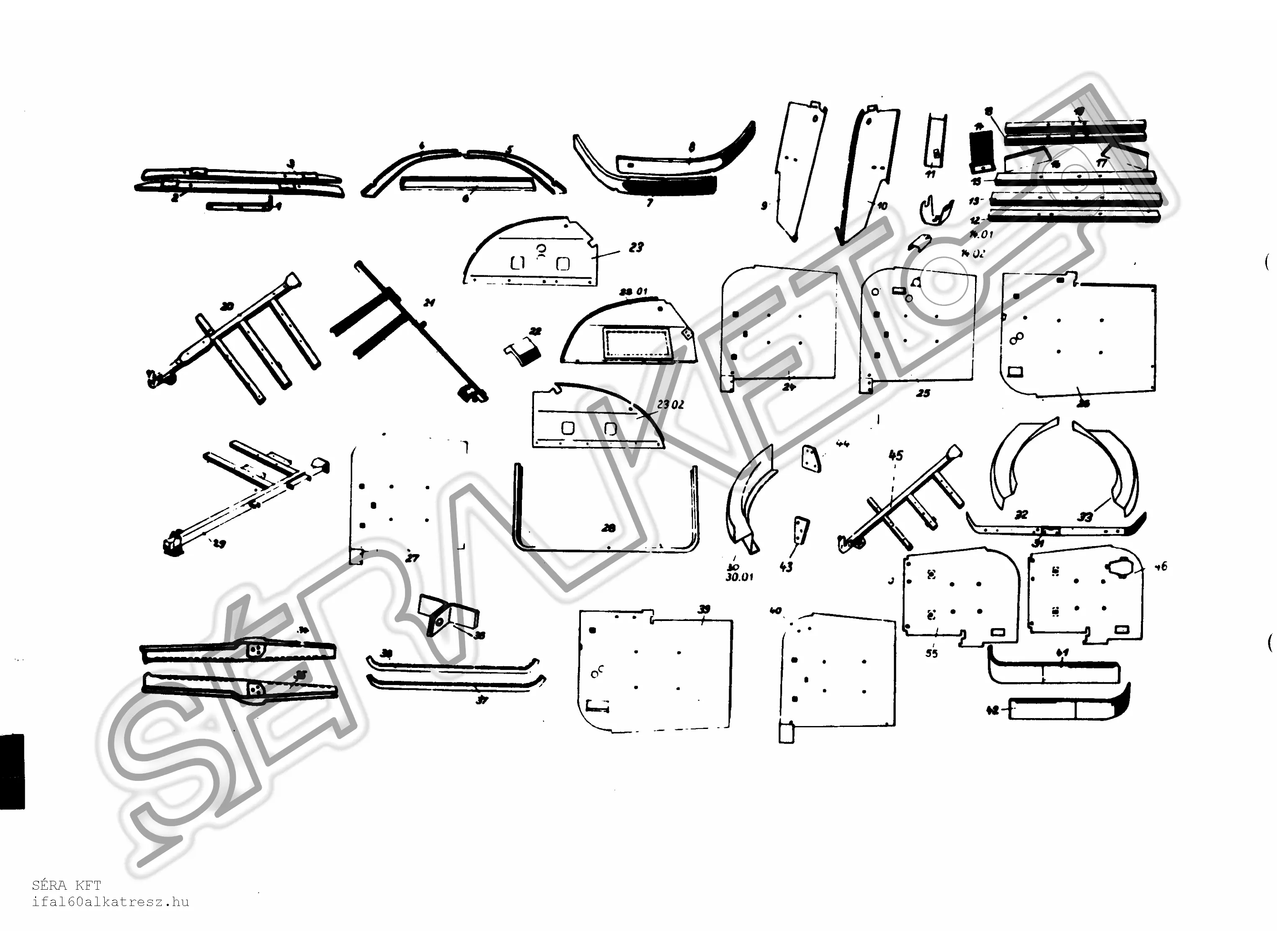 Driver cab repair parts