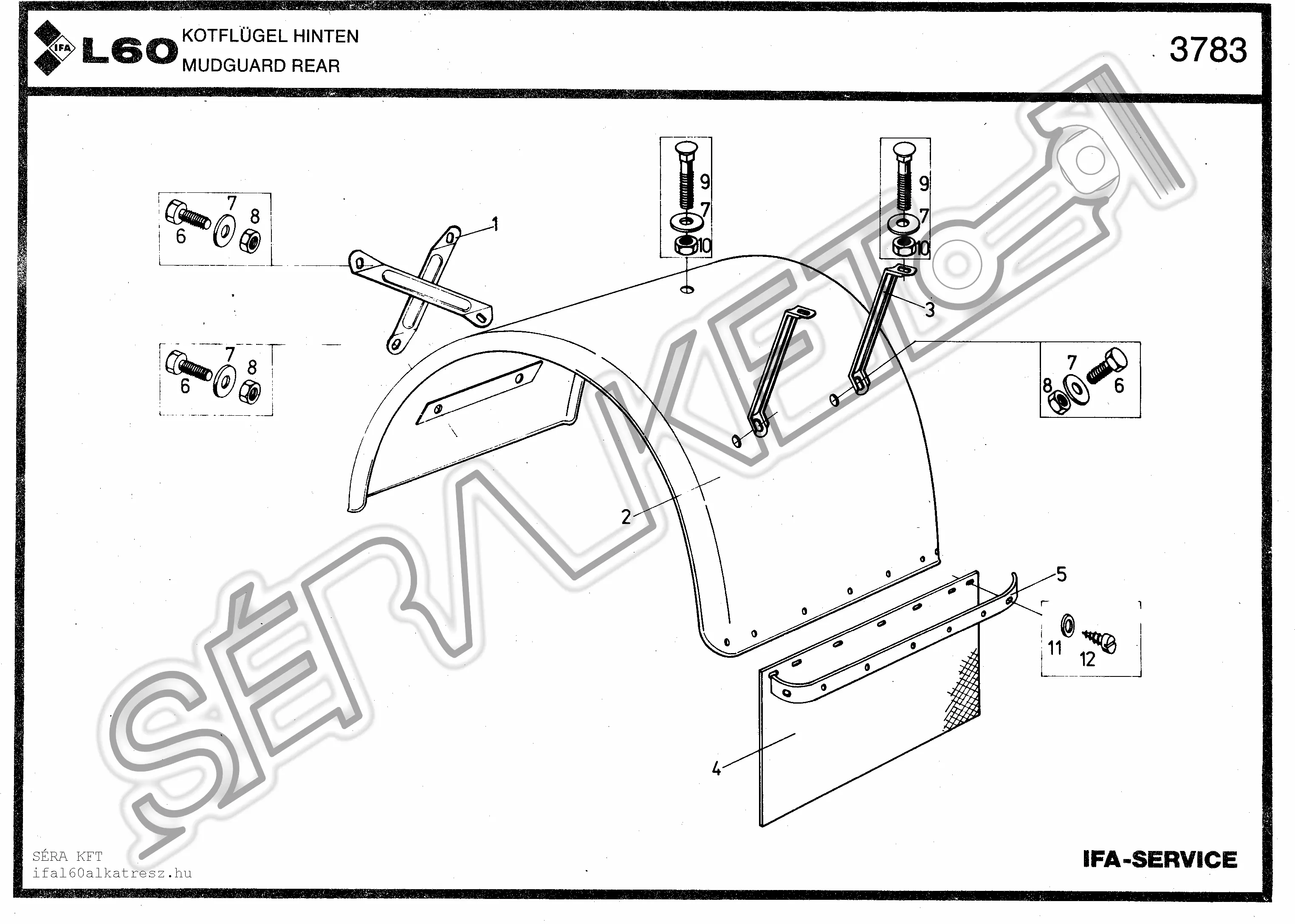 Rear mudguard - 4x2