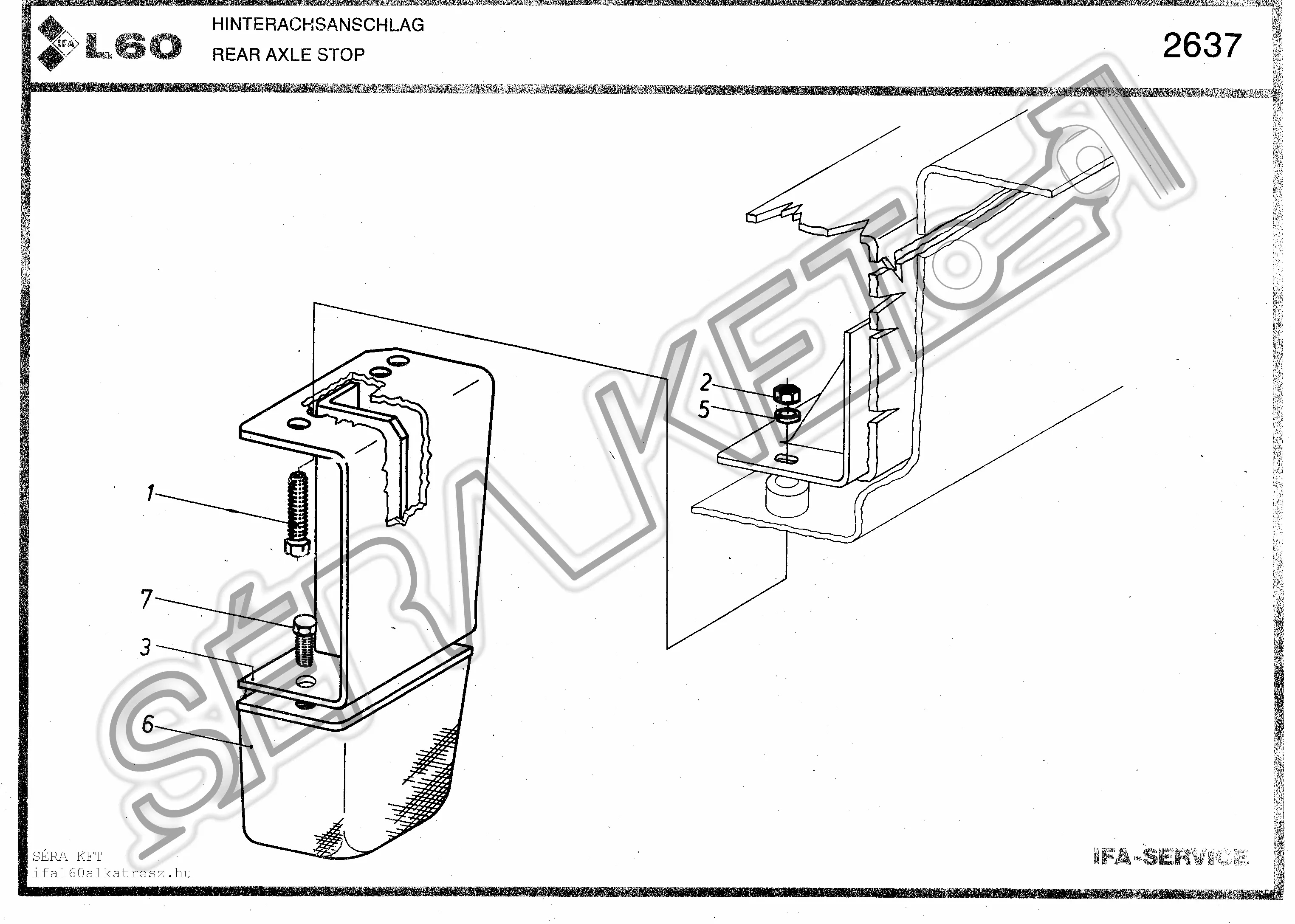 Rear axle stop 4x4