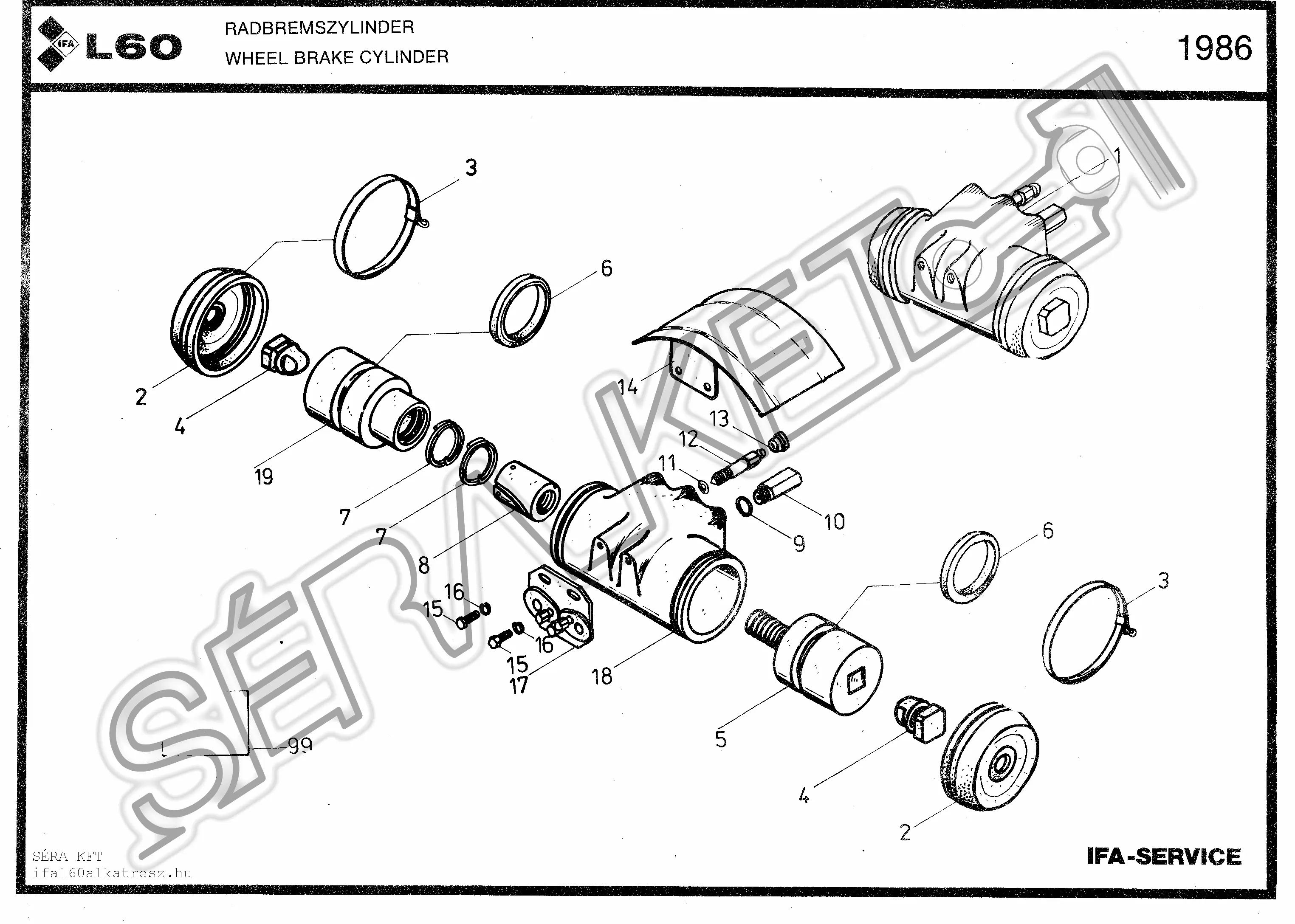 Rear brake cylinder 4x2