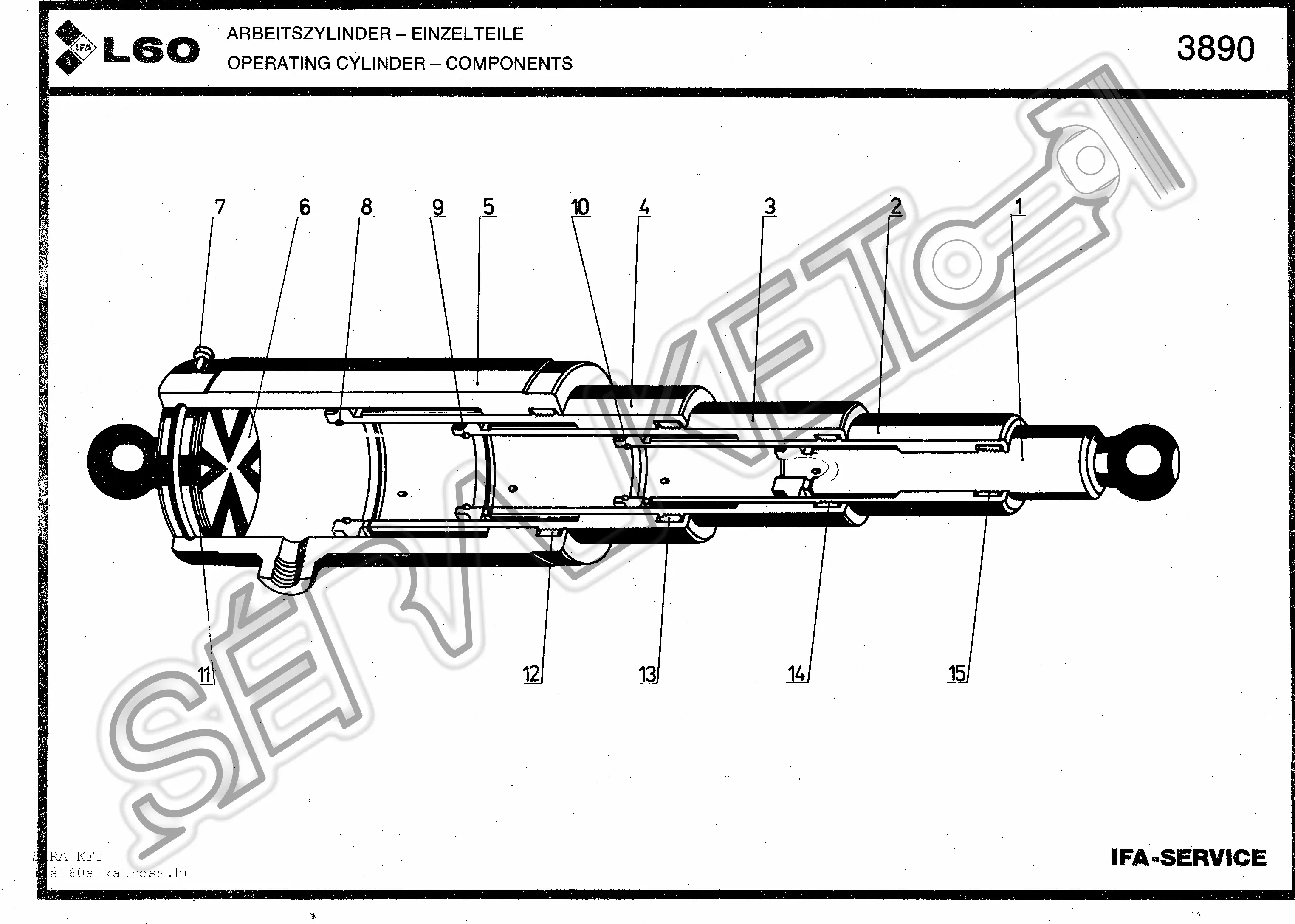 Operating cylinder compnents