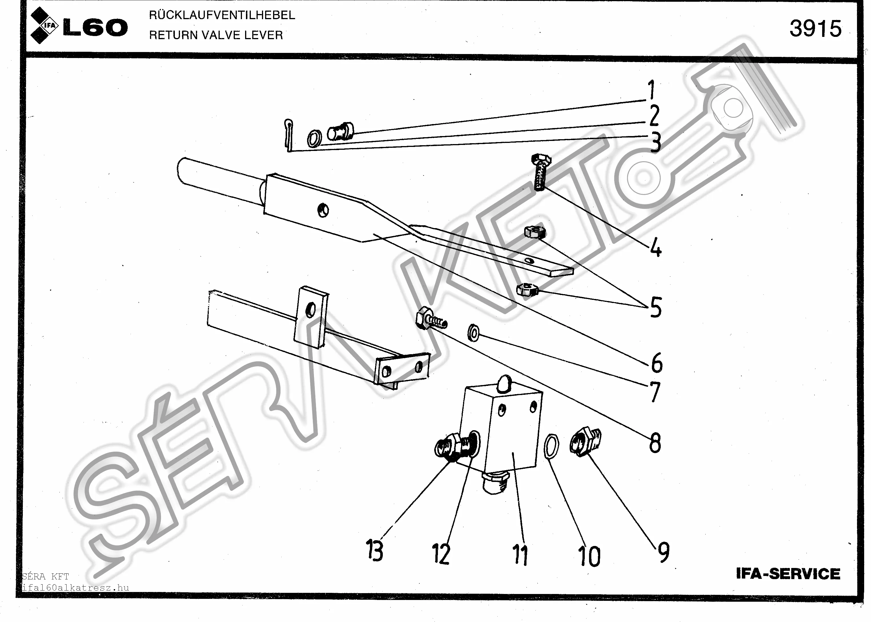 Return valve lever