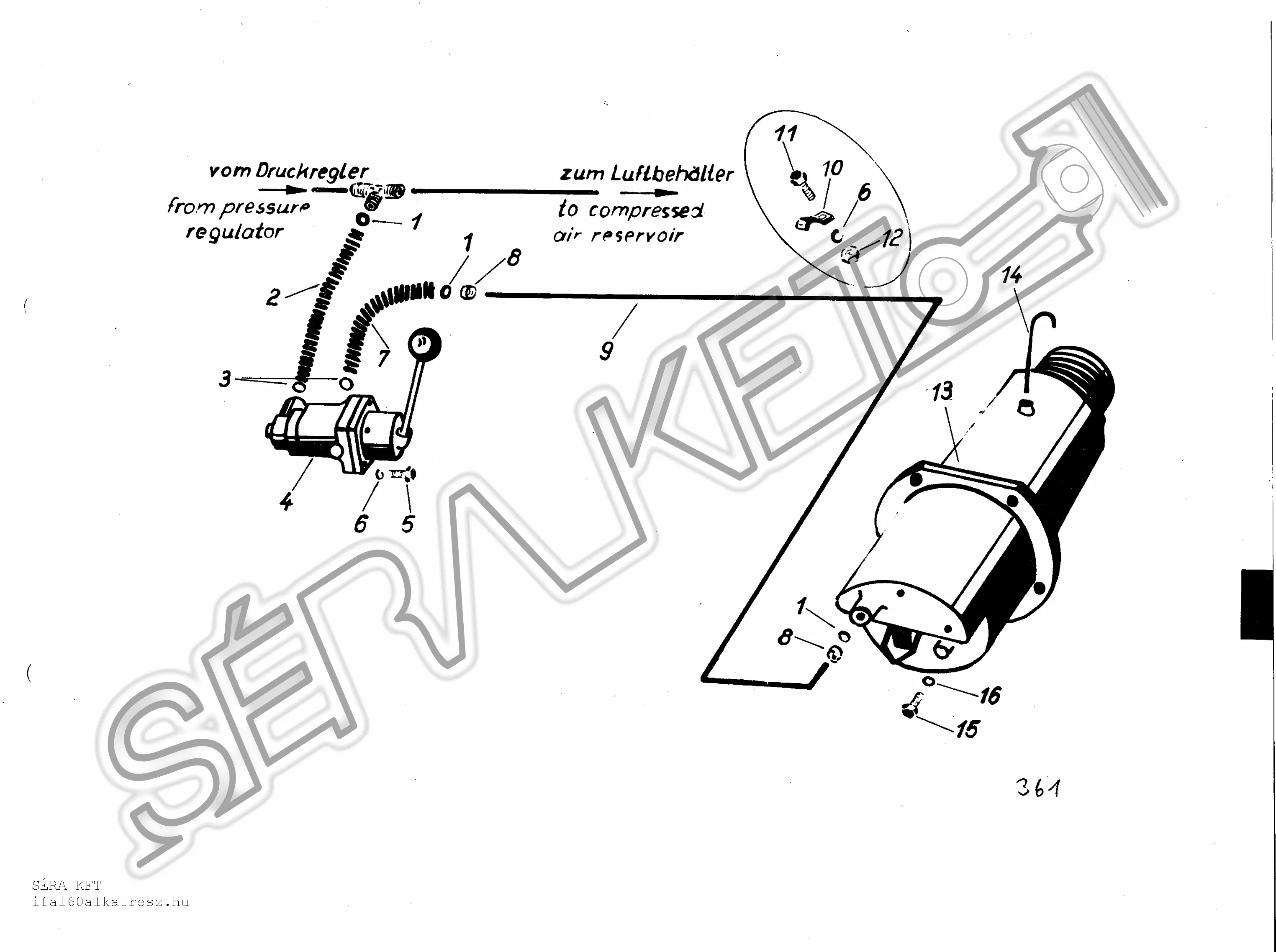 Diagram of pneumatic part of handbrake 2