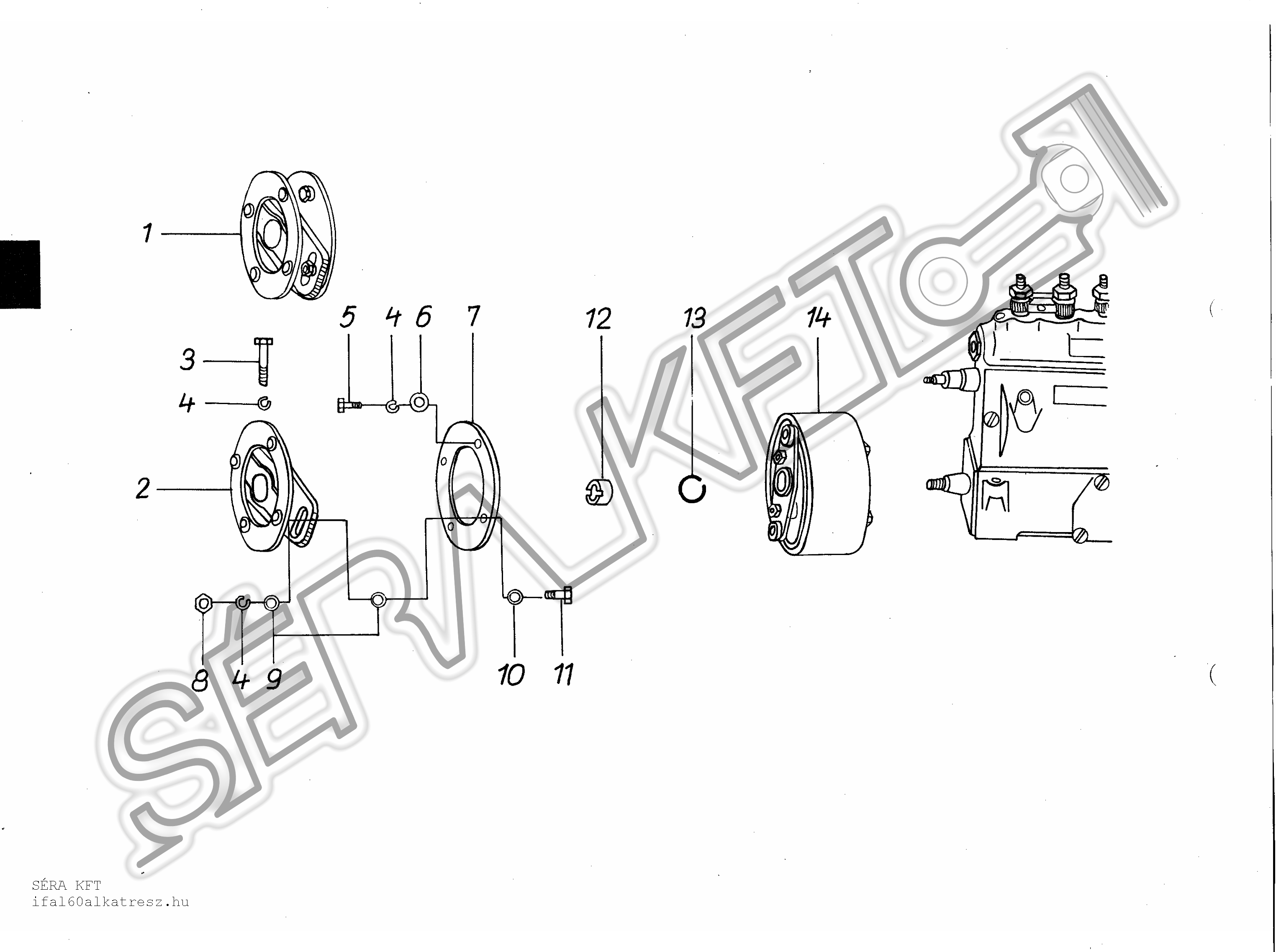Injection pump coupling, Timing device