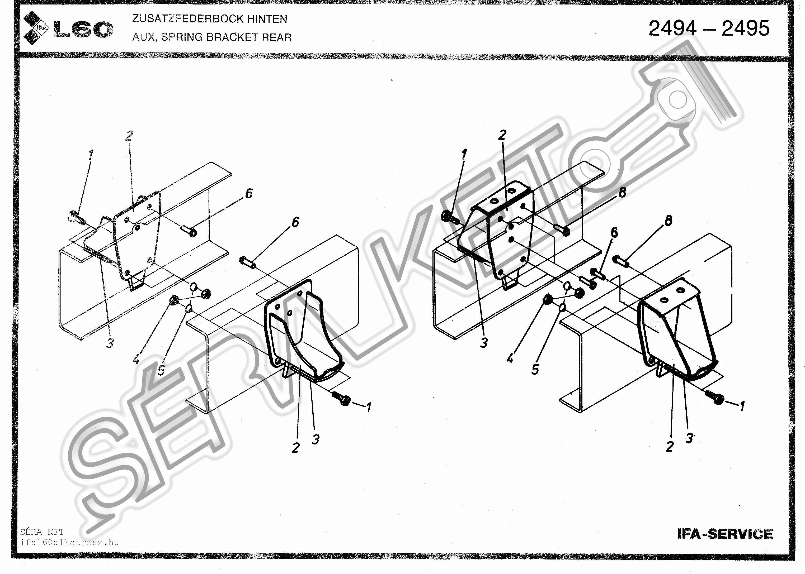 Auxiliary spring bracket - rear