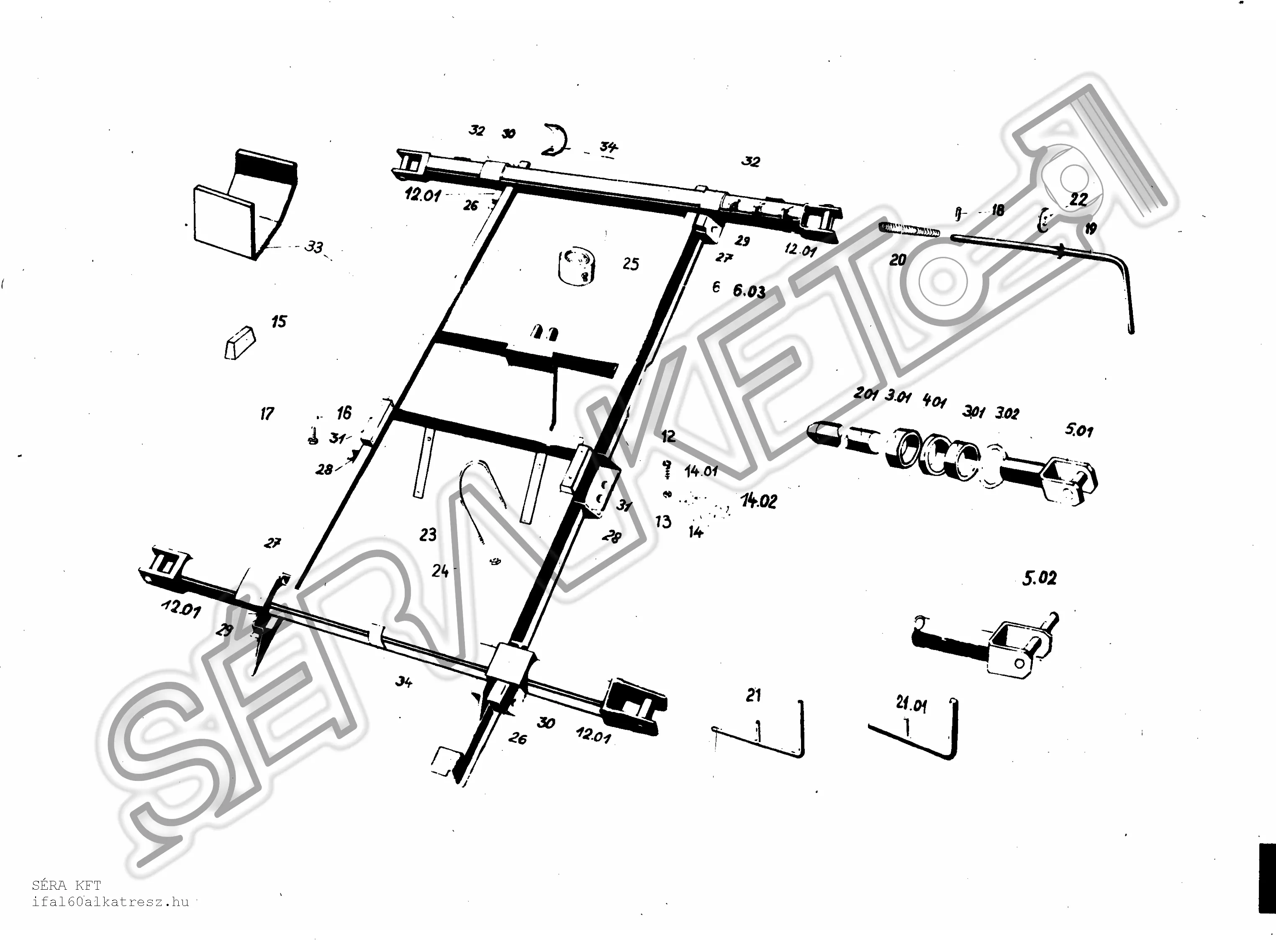 Intermediate frame for 2- and 3-side tipper