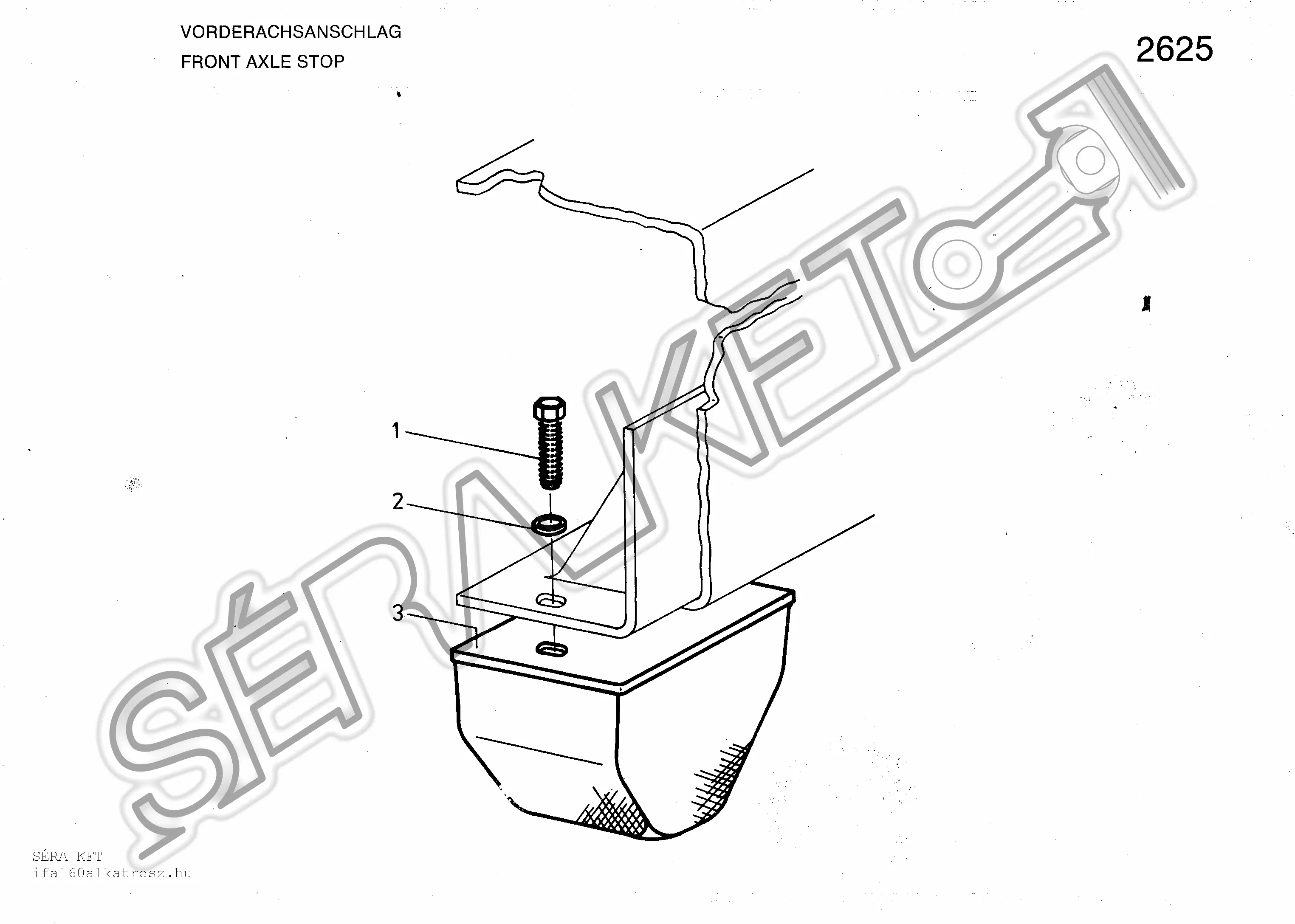 Front axle stop 4x4